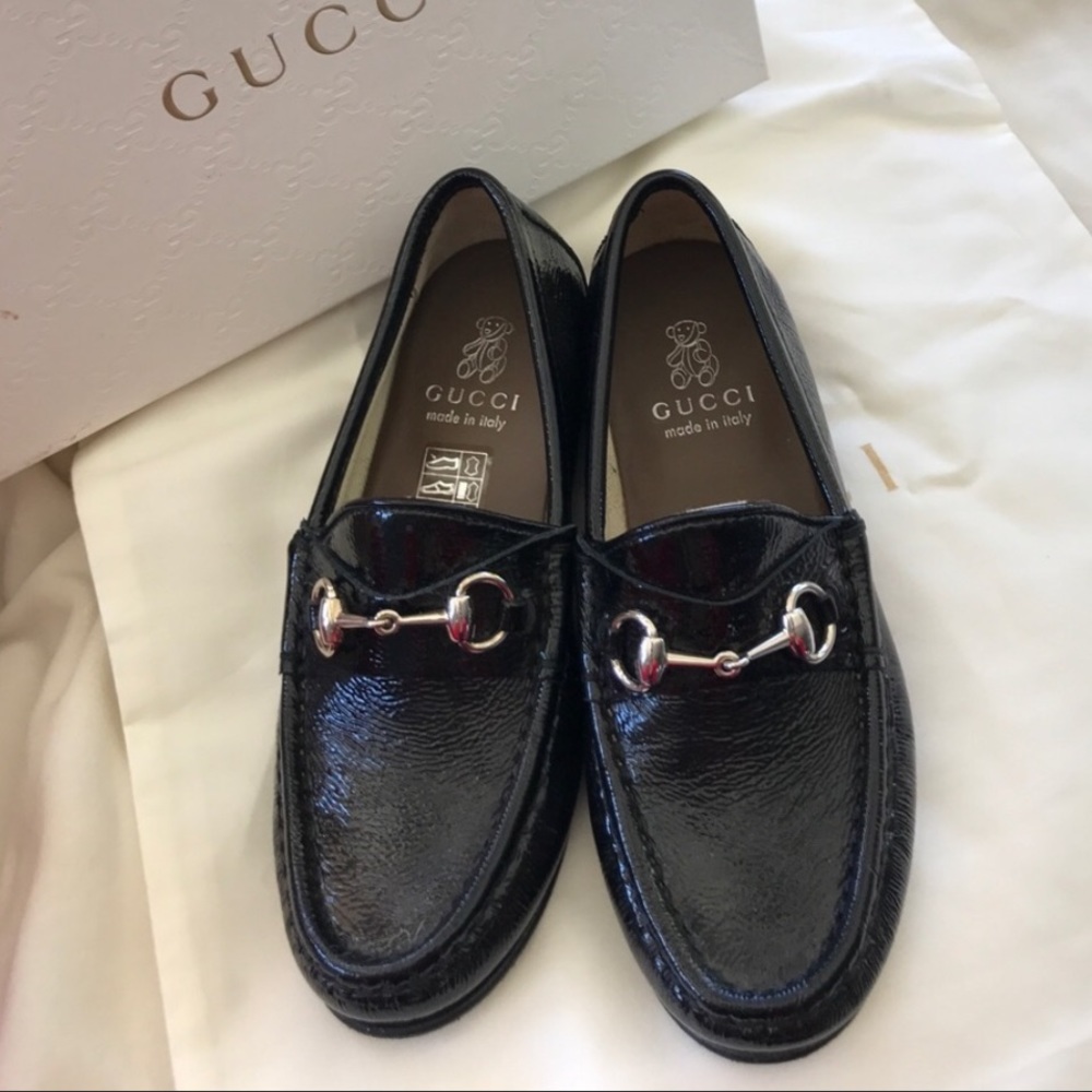 Gucci boys patent leather loafers